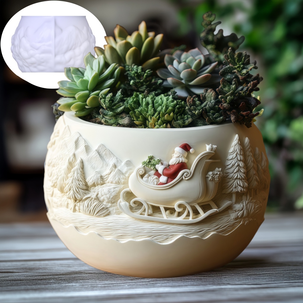 Succulent Set - Traîneau de cèdre, tasse de bougie